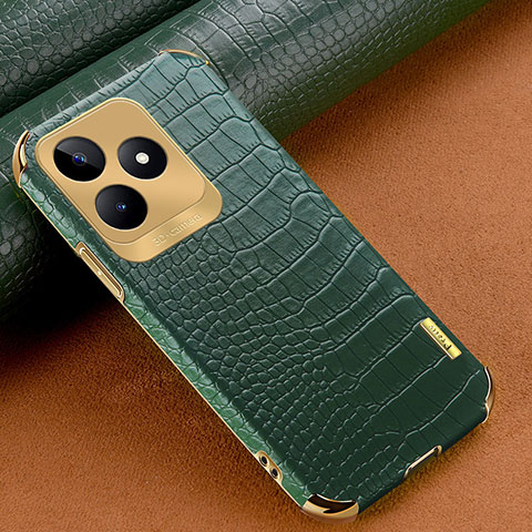 Coque Luxe Cuir Housse Etui XD1 pour Realme C53 Vert