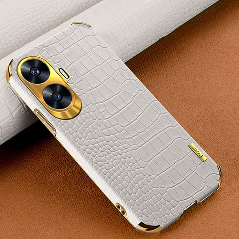 Coque Luxe Cuir Housse Etui XD1 pour Realme Narzo N55 Blanc