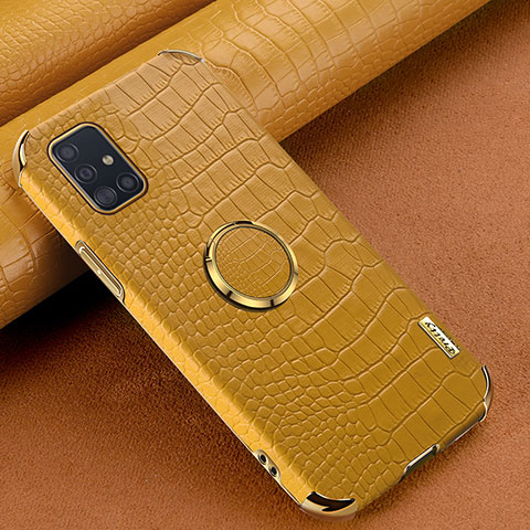 Coque Luxe Cuir Housse Etui XD1 pour Samsung Galaxy A51 4G Jaune