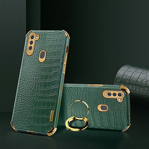 Coque Luxe Cuir Housse Etui XD1 pour Samsung Galaxy M11 Vert