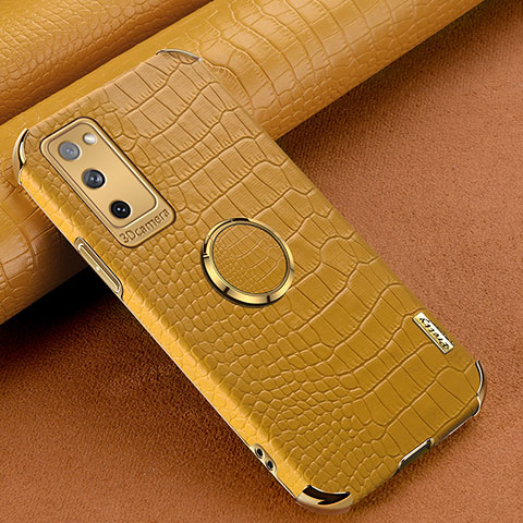 Coque Luxe Cuir Housse Etui XD1 pour Samsung Galaxy S20 FE (2022) 5G Jaune