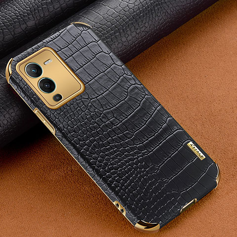 Coque Luxe Cuir Housse Etui XD1 pour Vivo V25 Pro 5G Noir