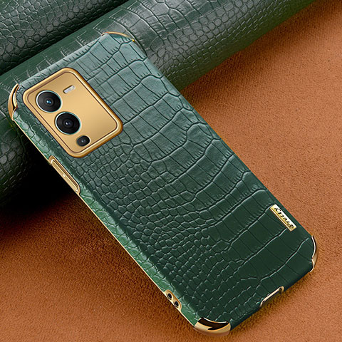 Coque Luxe Cuir Housse Etui XD1 pour Vivo V25 Pro 5G Vert