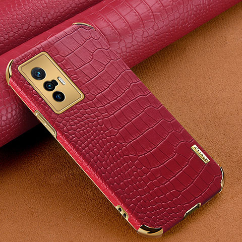 Coque Luxe Cuir Housse Etui XD1 pour Vivo X70t Rouge