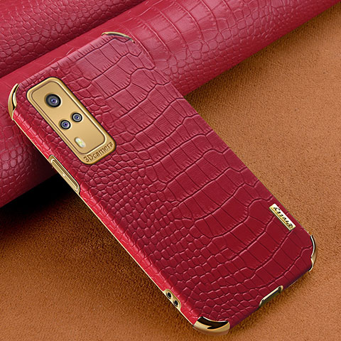 Coque Luxe Cuir Housse Etui XD1 pour Vivo Y31 (2021) Rouge