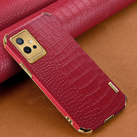 Coque Luxe Cuir Housse Etui XD1 pour Vivo Y55s 5G Rouge