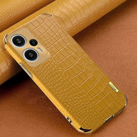 Coque Luxe Cuir Housse Etui XD1 pour Xiaomi Poco F5 5G Jaune