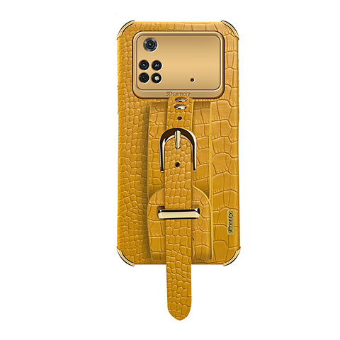 Coque Luxe Cuir Housse Etui XD1 pour Xiaomi Poco M4 Pro 4G Jaune