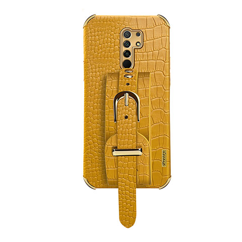 Coque Luxe Cuir Housse Etui XD1 pour Xiaomi Redmi 9 Jaune