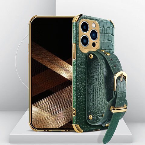 Coque Luxe Cuir Housse Etui XD2 pour Apple iPhone 14 Pro Vert