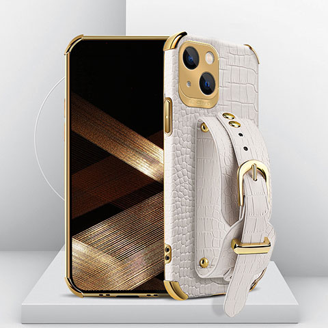 Coque Luxe Cuir Housse Etui XD2 pour Apple iPhone 15 Blanc