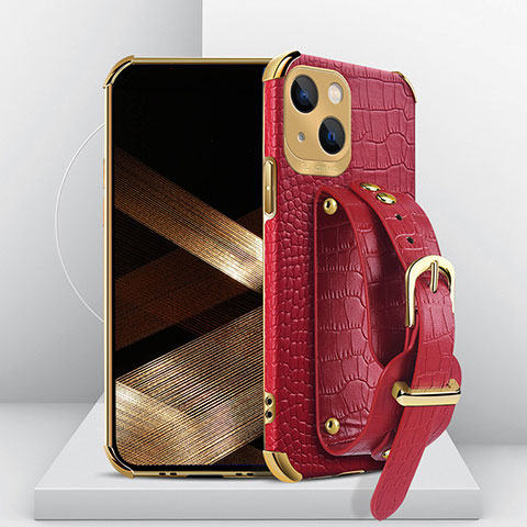 Coque Luxe Cuir Housse Etui XD2 pour Apple iPhone 15 Plus Rouge