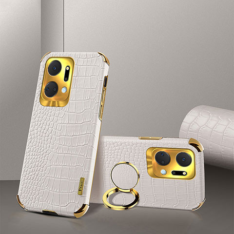 Coque Luxe Cuir Housse Etui XD2 pour Huawei Honor X7a Blanc