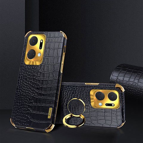 Coque Luxe Cuir Housse Etui XD2 pour Huawei Honor X7a Noir