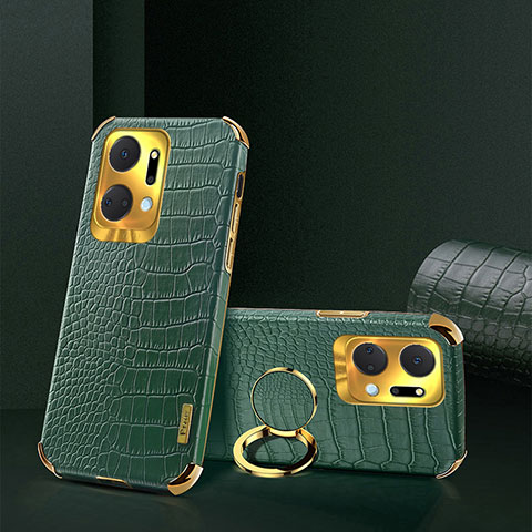 Coque Luxe Cuir Housse Etui XD2 pour Huawei Honor X7a Vert