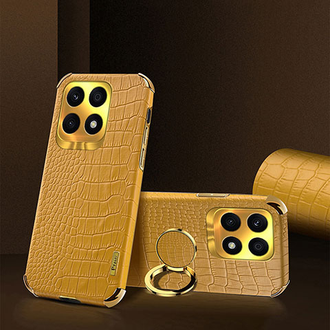 Coque Luxe Cuir Housse Etui XD2 pour Huawei Honor X8a 4G Jaune