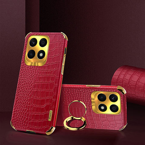 Coque Luxe Cuir Housse Etui XD2 pour Huawei Honor X8a 4G Rouge