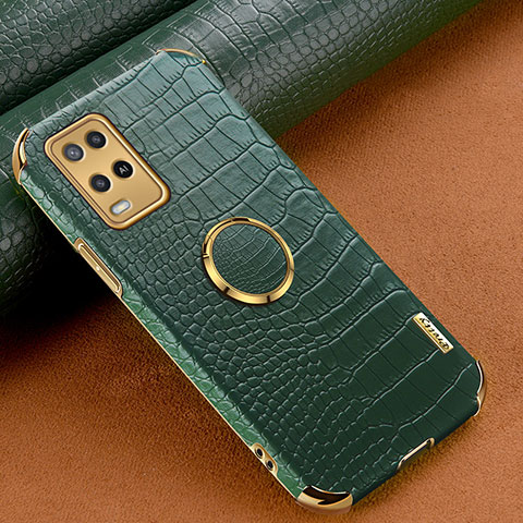 Coque Luxe Cuir Housse Etui XD2 pour Oppo A54 4G Vert