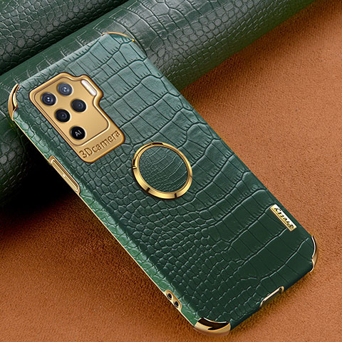 Coque Luxe Cuir Housse Etui XD2 pour Oppo A94 4G Vert