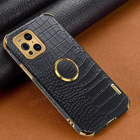 Coque Luxe Cuir Housse Etui XD2 pour Oppo Find X3 5G Noir