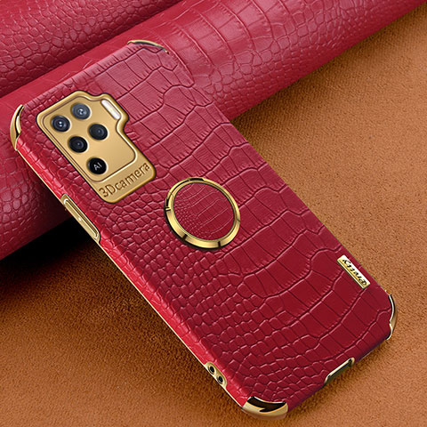 Coque Luxe Cuir Housse Etui XD2 pour Oppo Reno5 F Rouge