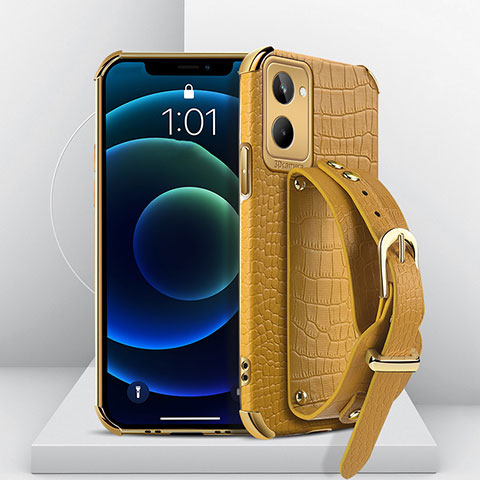 Coque Luxe Cuir Housse Etui XD2 pour Realme 10 4G Jaune