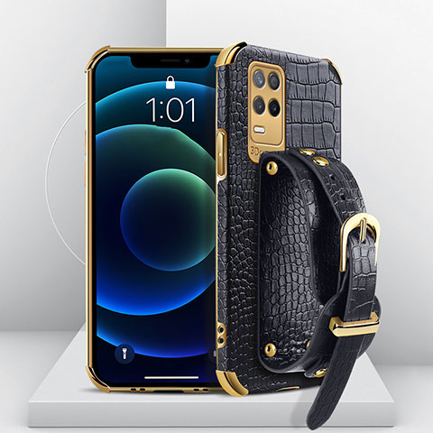 Coque Luxe Cuir Housse Etui XD2 pour Realme 8 4G Noir