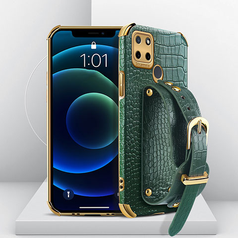 Coque Luxe Cuir Housse Etui XD2 pour Realme C21Y Vert