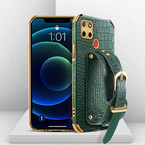 Coque Luxe Cuir Housse Etui XD2 pour Realme Narzo 20 Vert