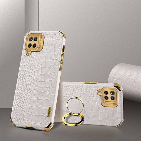 Coque Luxe Cuir Housse Etui XD2 pour Samsung Galaxy A12 5G Blanc