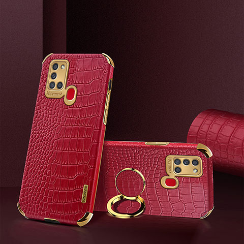 Coque Luxe Cuir Housse Etui XD2 pour Samsung Galaxy A21s Rouge