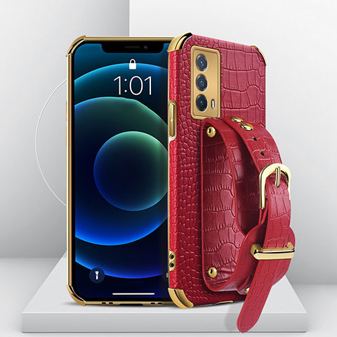 Coque Luxe Cuir Housse Etui XD2 pour Vivo iQOO Z5 5G Rouge