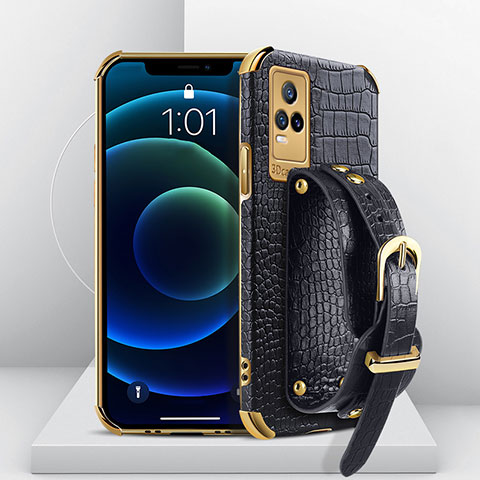 Coque Luxe Cuir Housse Etui XD2 pour Vivo V21e 4G Noir