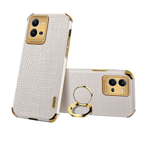 Coque Luxe Cuir Housse Etui XD2 pour Vivo V25 5G Blanc