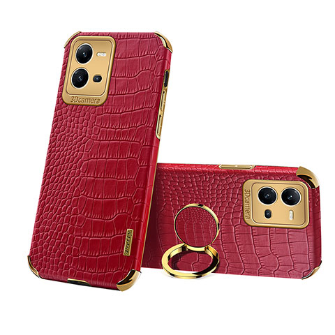 Coque Luxe Cuir Housse Etui XD2 pour Vivo V25e Rouge