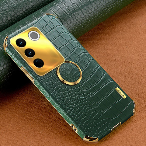 Coque Luxe Cuir Housse Etui XD2 pour Vivo V27 5G Vert