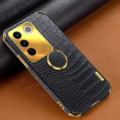 Coque Luxe Cuir Housse Etui XD2 pour Vivo V27 Pro 5G Noir