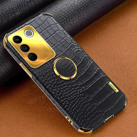 Coque Luxe Cuir Housse Etui XD2 pour Vivo V27e 5G Noir