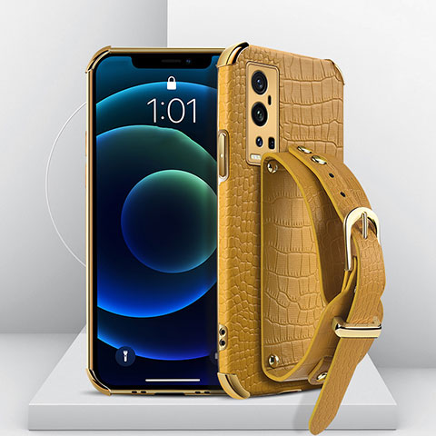 Coque Luxe Cuir Housse Etui XD2 pour Vivo X60 Pro+ Plus 5G Jaune