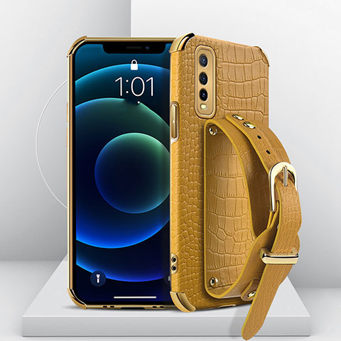 Coque Luxe Cuir Housse Etui XD2 pour Vivo Y50t Jaune