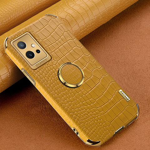 Coque Luxe Cuir Housse Etui XD2 pour Vivo Y55s 5G Jaune