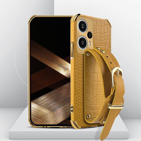 Coque Luxe Cuir Housse Etui XD2 pour Xiaomi Poco F5 5G Jaune