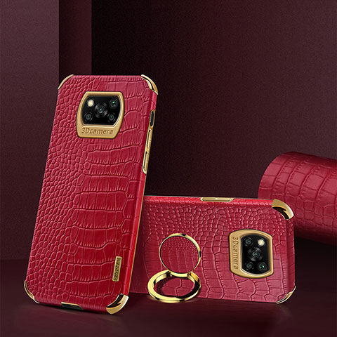 Coque Luxe Cuir Housse Etui XD2 pour Xiaomi Poco X3 Rouge