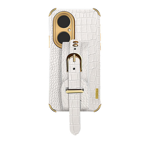 Coque Luxe Cuir Housse Etui XD3 pour Huawei P50 Blanc