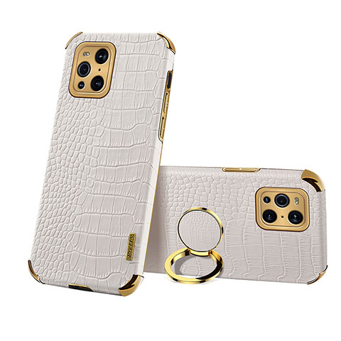 Coque Luxe Cuir Housse Etui XD3 pour Oppo Find X3 5G Blanc