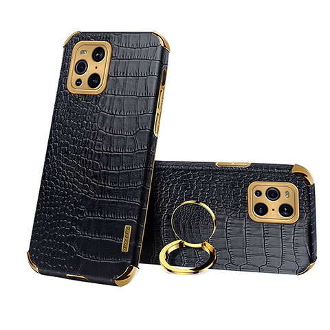 Coque Luxe Cuir Housse Etui XD3 pour Oppo Find X3 Pro 5G Noir