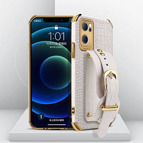 Coque Luxe Cuir Housse Etui XD3 pour Oppo Find X5 Lite 5G Blanc