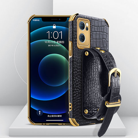 Coque Luxe Cuir Housse Etui XD3 pour Oppo Reno7 5G Noir