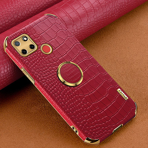 Coque Luxe Cuir Housse Etui XD3 pour Realme C12 Rouge