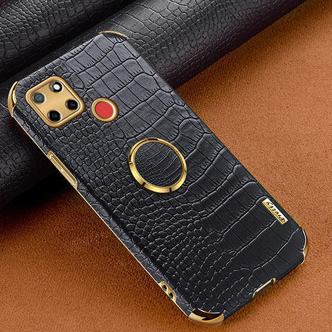 Coque Luxe Cuir Housse Etui XD3 pour Realme C25 Noir